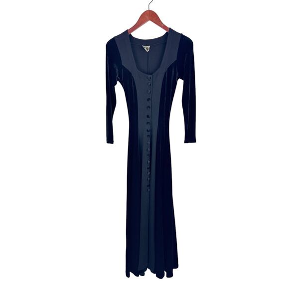 VTG Alexia Admor Velvet Button Up Maxi Dress - Picture 1 of 6